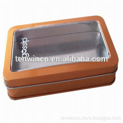 Cosmetics Gift Tin Packaging with PVC Window